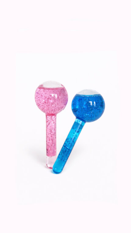 Globes de glace pour soins du visage Rose et Bleu
