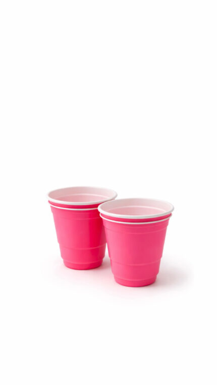 Lot de mini gobelets rose en plastique