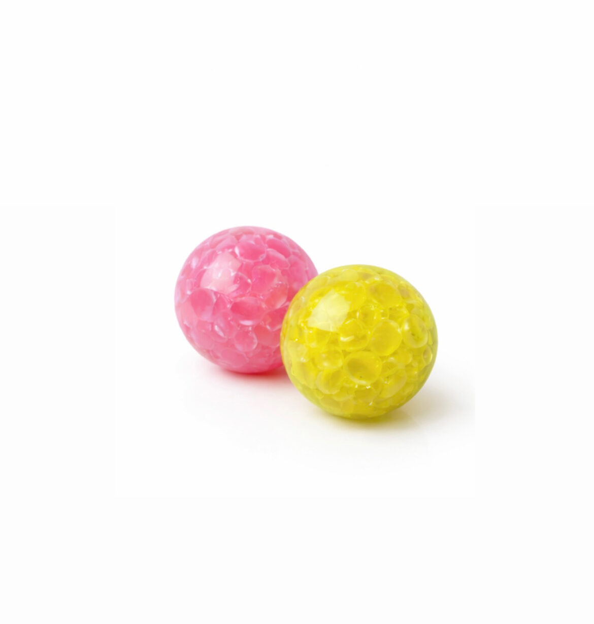 Lot de 2 balles à petits pics rose jaune